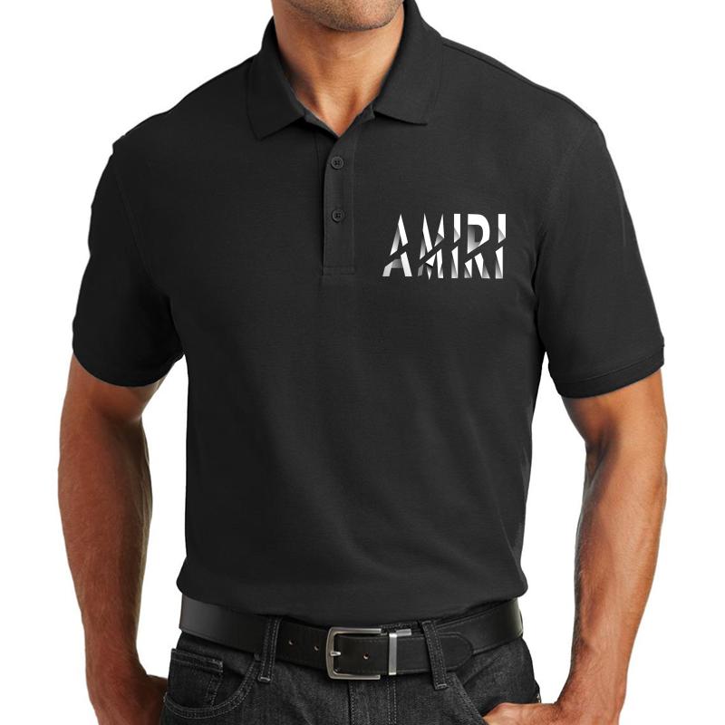 Amiri Unisex Polo Jersey Sport Shirt Men Black