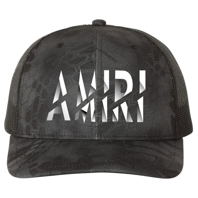 Amiri Richardson Premium Trucker Snapback Cap  Kryptek Typhon Black