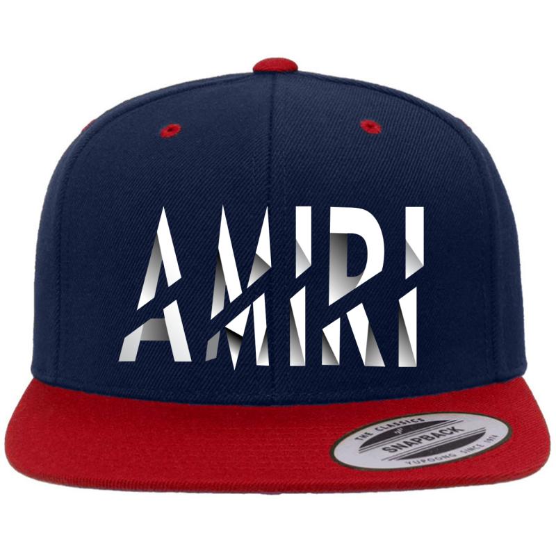 Amiri Premium Flat Bill Snapback Cap  Navy