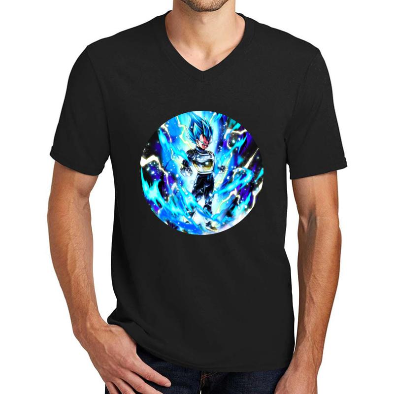 Vegeta Super Saiyan Blue  Unisex V-Neck T-Shirt Men Black