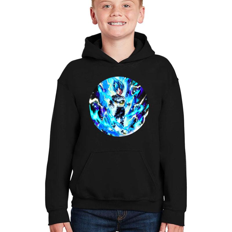 Vegeta Super Saiyan Blue  Youth Hooded Sweatshirt Boy Black