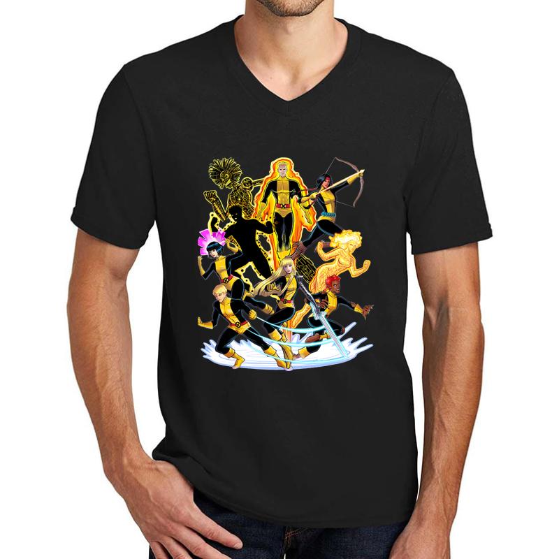 X Men the New Mutants Unisex V-Neck T-Shirt Men Black