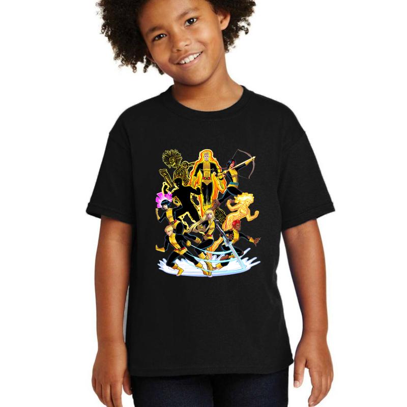 X Men the New Mutants Youth T-Shirt Boy Black