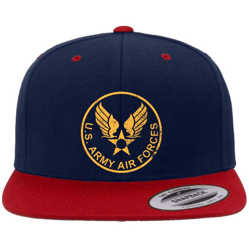 Ww2 Us Army Air Forces Distressed  Premium Flat Bill Snapback Cap  Navy