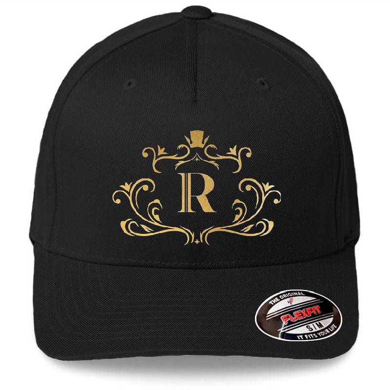R monogram, letter R, initial, emblem | gold Richardson Premium Trucker Snapback Caps