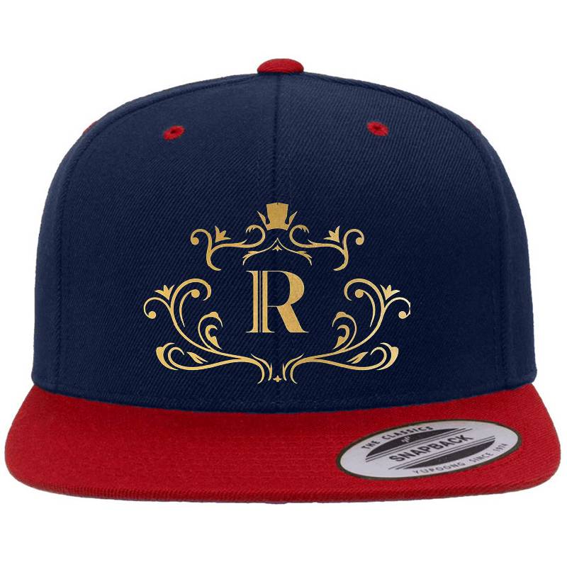 R monogram, letter R, initial, emblem | gold Richardson Premium Trucker Snapback Caps
