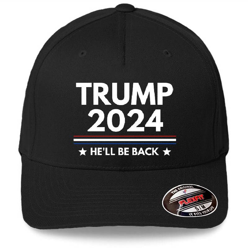 Trump 2024 Hell be back Richardson Premium Trucker Snapback Caps