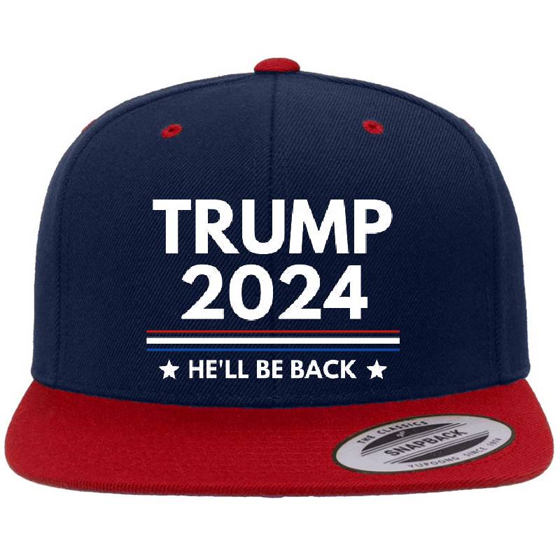 Trump 2024 Hell be back Richardson Premium Trucker Snapback Caps