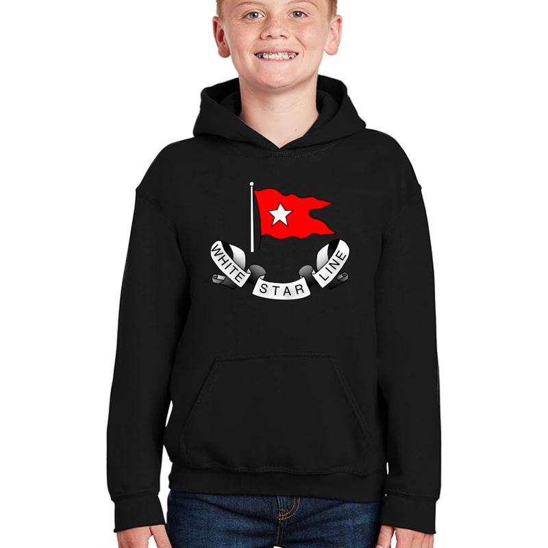 White Star Line Youth Hooded Sweatshirt Boy Black