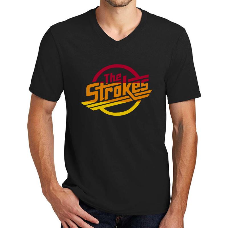 The Strokes Tri-Color Unisex V-Neck T-Shirt Men Black