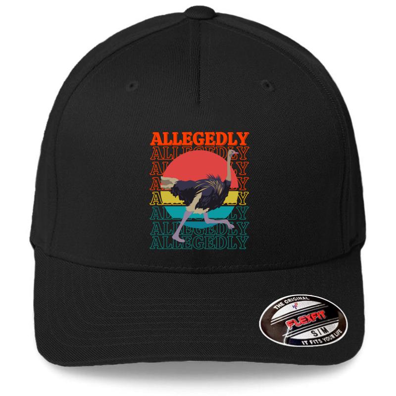 Allegedly Ostrich No. 2 Blue  Flexfit Baseball Cap  Black