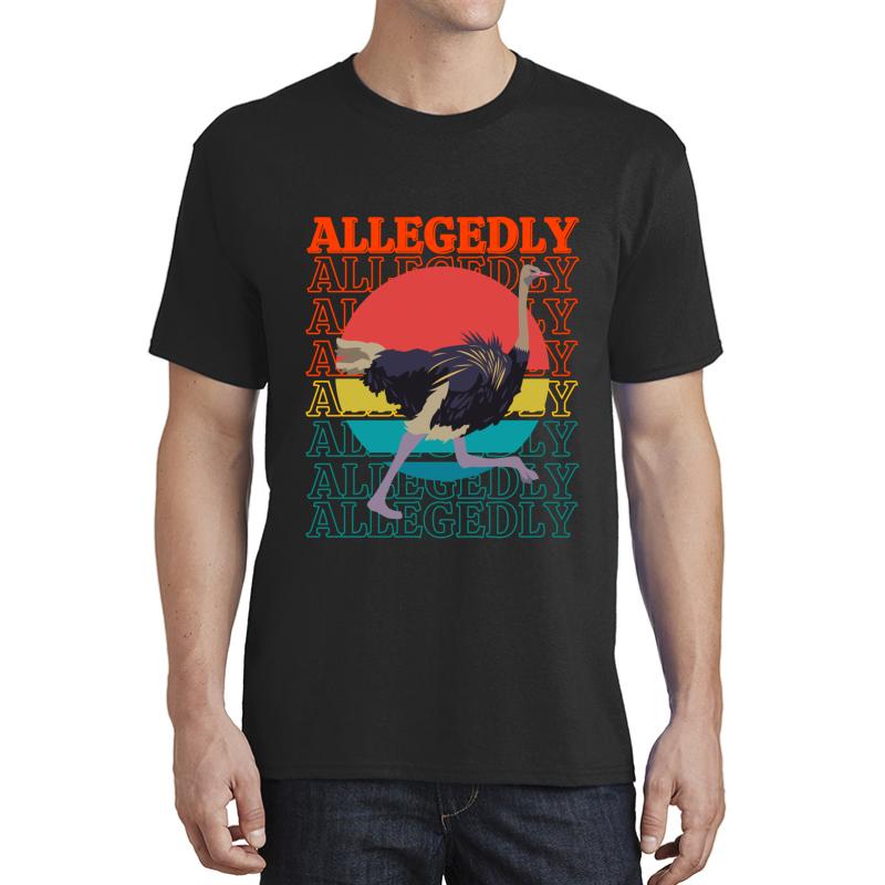 Allegedly Ostrich No. 2 Blue  Unisex T-Shirt Men Black