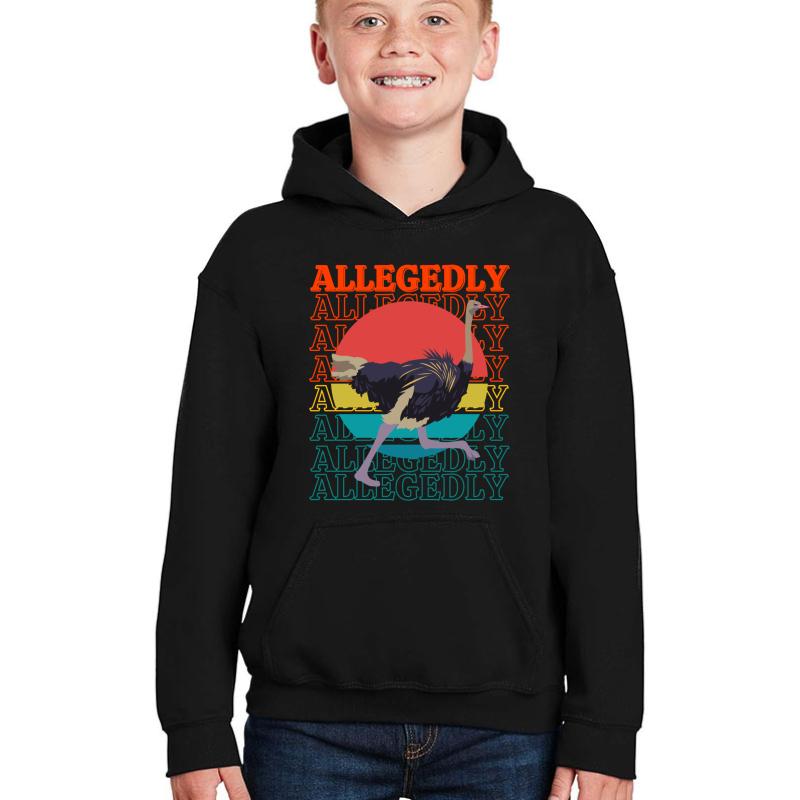 Allegedly Ostrich No. 2 Blue  Youth Hooded Sweatshirt Boy Black