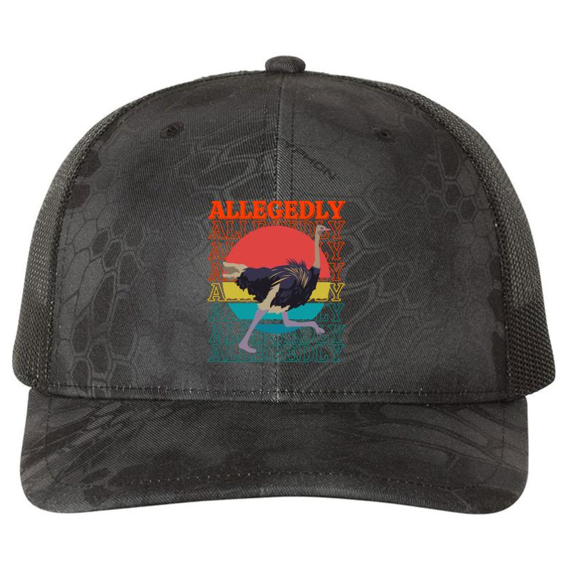 Allegedly Ostrich No. 2 Blue  Richardson Premium Trucker Snapback Cap  Kryptek Typhon Black