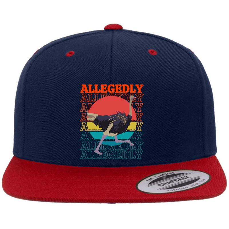 Allegedly Ostrich No. 2 Blue  Premium Flat Bill Snapback Cap  Navy