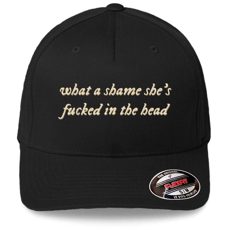 What A Shame She S Fucked In The Head - Taylor Swift Champagne Problems Evermore Flexfit Baseball Cap  Black