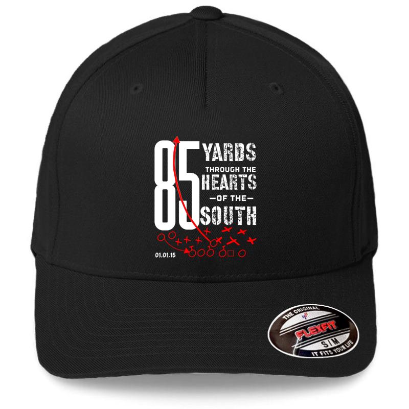 85 Yards Through The Heart Of The South Football Run Flexfit Baseball Cap  Black