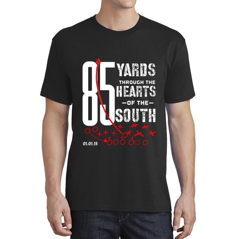 85 Yards Through The Heart Of The South Football Run Unisex T-Shirt Men Black