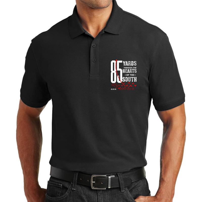 85 Yards Through The Heart Of The South Football Run Unisex Polo Jersey Sport Shirt Men Black