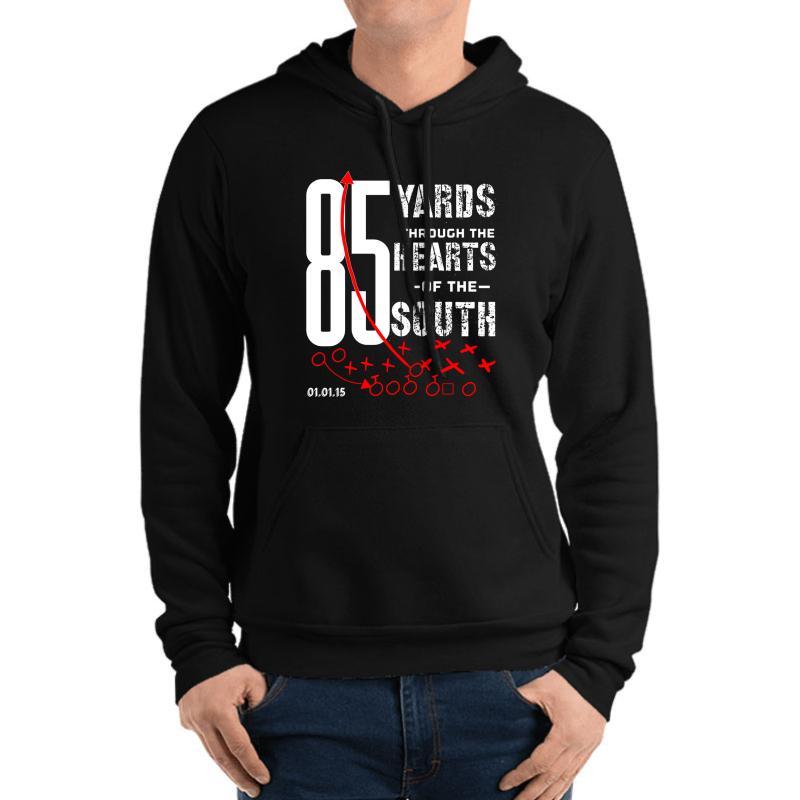 85 Yards Through The Heart Of The South Football Run Unisex Hooded Sweatshirt Men Black