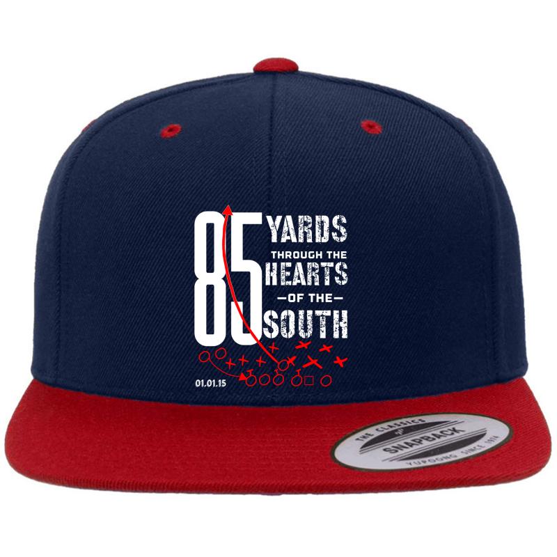 85 Yards Through The Heart Of The South Football Run Premium Flat Bill Snapback Cap  Navy