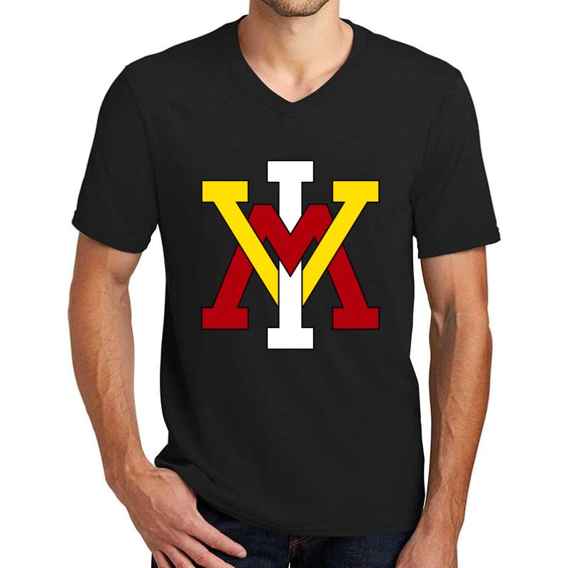 Vmi Keydets Unisex V-Neck T-Shirt Men Black