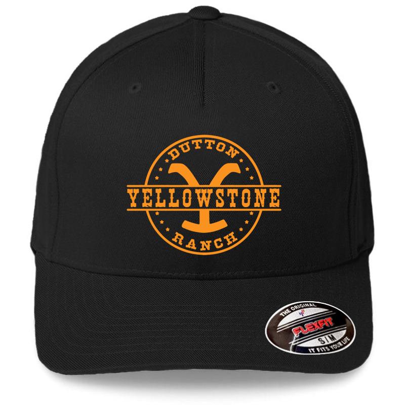 Yellowstone Dutton Ranch - Professional Quality Graphics Flexfit Baseball Cap  Black