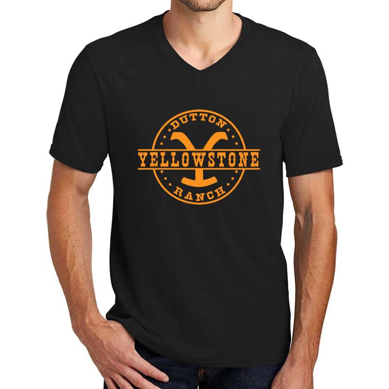 Yellowstone Dutton Ranch - Professional Quality Graphics Unisex V-Neck T-Shirt Men Black