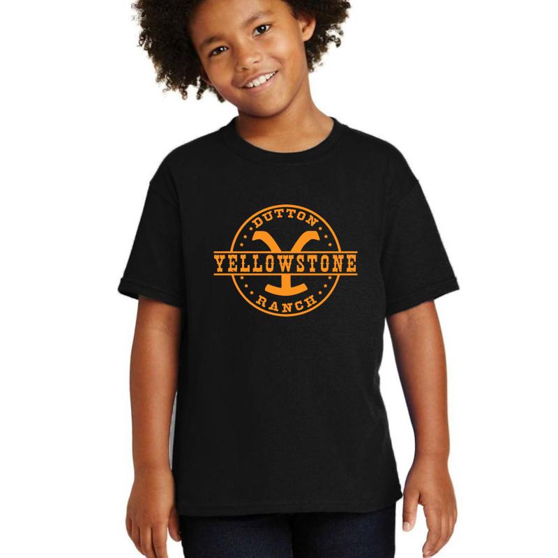 Yellowstone Dutton Ranch - Professional Quality Graphics Youth T-Shirt Boy Black