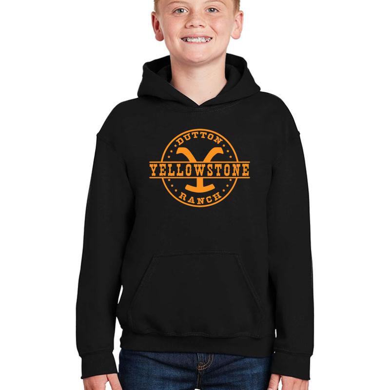 Yellowstone Dutton Ranch - Professional Quality Graphics Youth Hooded Sweatshirt Boy Black