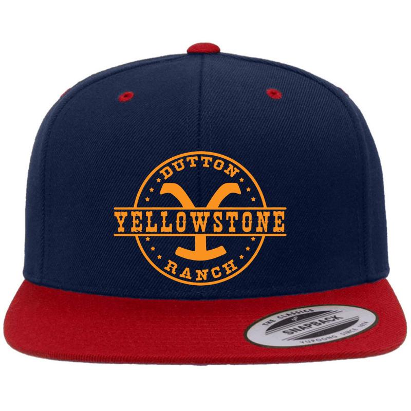 Yellowstone Dutton Ranch - Professional Quality Graphics Premium Flat Bill Snapback Cap  Navy