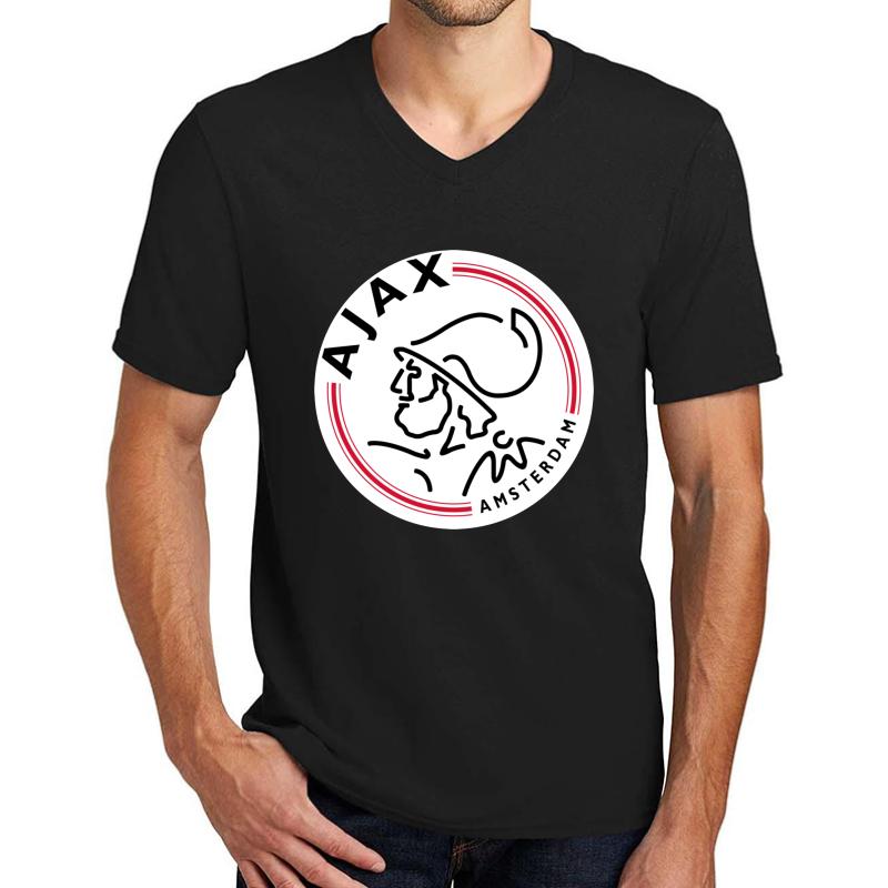 Ajax Amsterdam Logo Unisex V-Neck T-Shirt Men Black