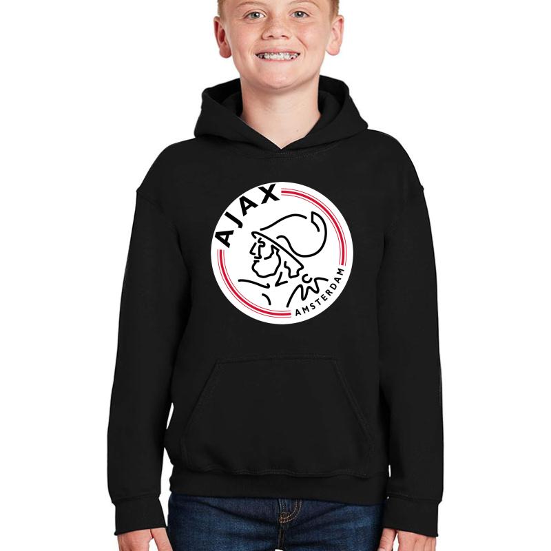 Ajax Amsterdam Logo Youth Hooded Sweatshirt Boy Black