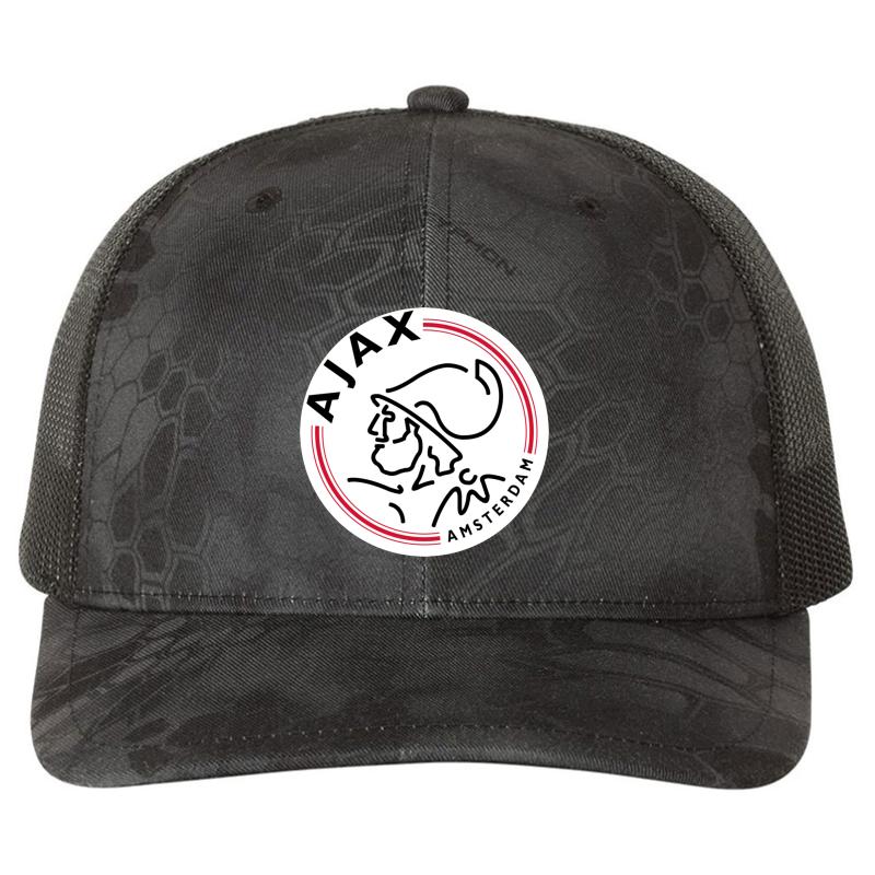 Ajax Amsterdam Logo Richardson Premium Trucker Snapback Cap  Kryptek Typhon Black