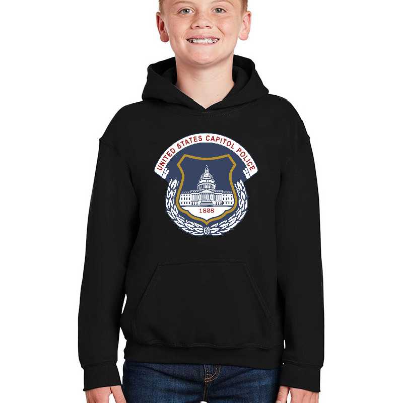 U S Capitol Police Youth Hooded Sweatshirt Boy Black