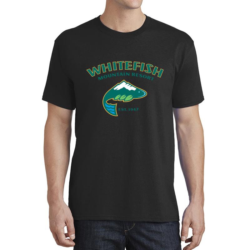 Whitefish Ski Resort Unisex T-Shirt Men Black