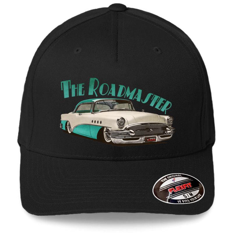 1955 Buick Roadmaster - Aqua Flexfit Baseball Cap  Black