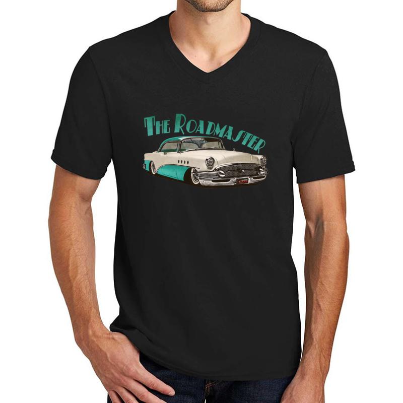 1955 Buick Roadmaster - Aqua Unisex V-Neck T-Shirt Men Black