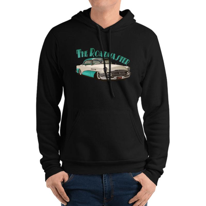 1955 Buick Roadmaster - Aqua Unisex Hooded Sweatshirt Men Black