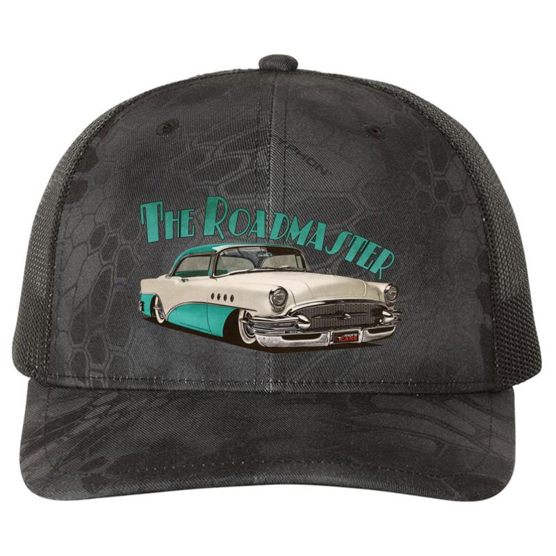 1955 Buick Roadmaster - Aqua Richardson Premium Trucker Snapback Cap  Kryptek Typhon Black