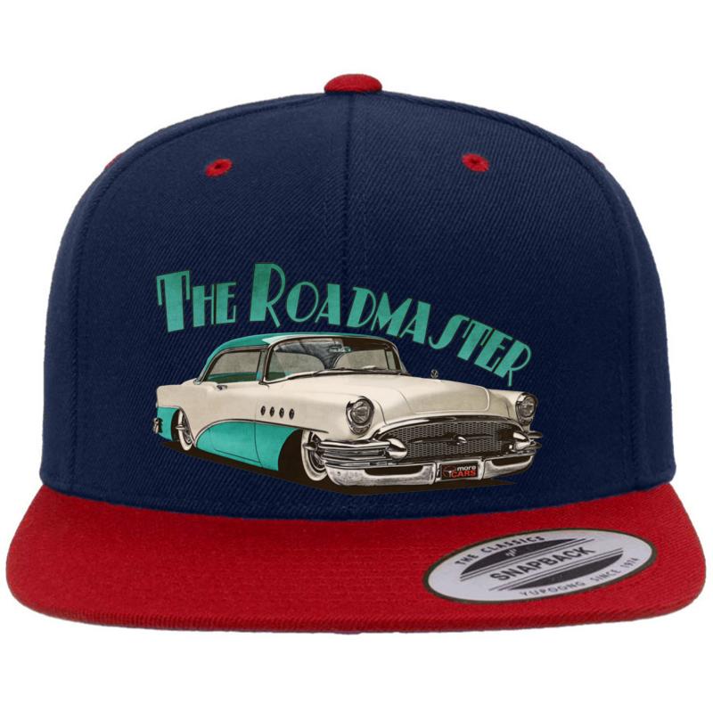 1955 Buick Roadmaster - Aqua Premium Flat Bill Snapback Cap  Navy