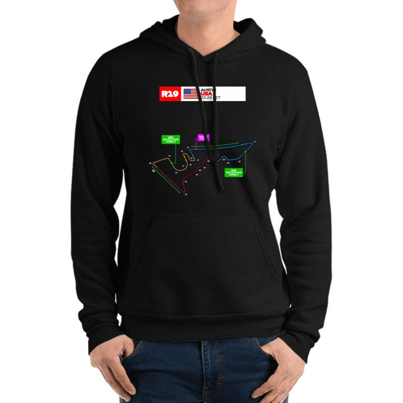 United State Grand Prix Calendar Formula Race Car Circuit Name 2021 Unisex Hooded Sweatshirt Men Black