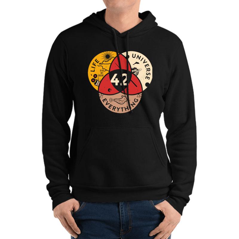 42 Answer To Life Universe And Everything Science Vintage Unisex Hooded Sweatshirt Men Black