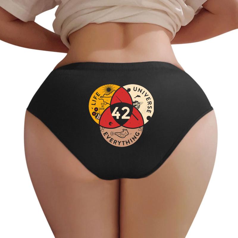 42 Answer To Life Universe And Everything Science Vintage Women Underwear Panties Women Black