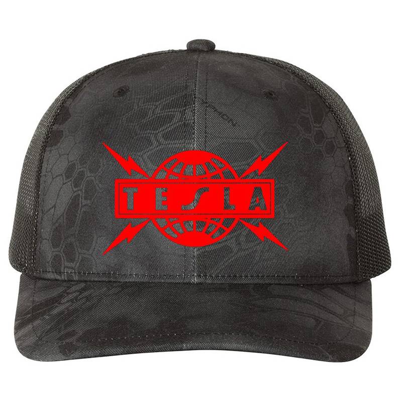 Tesla Red Logo Premium Flat Bill Snapback Caps