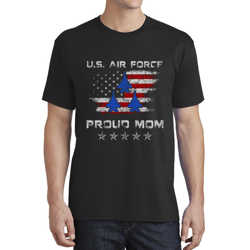 Womens Pride Military Family - Proud Mom Air Force Gifts Unisex T-Shirt Men Black