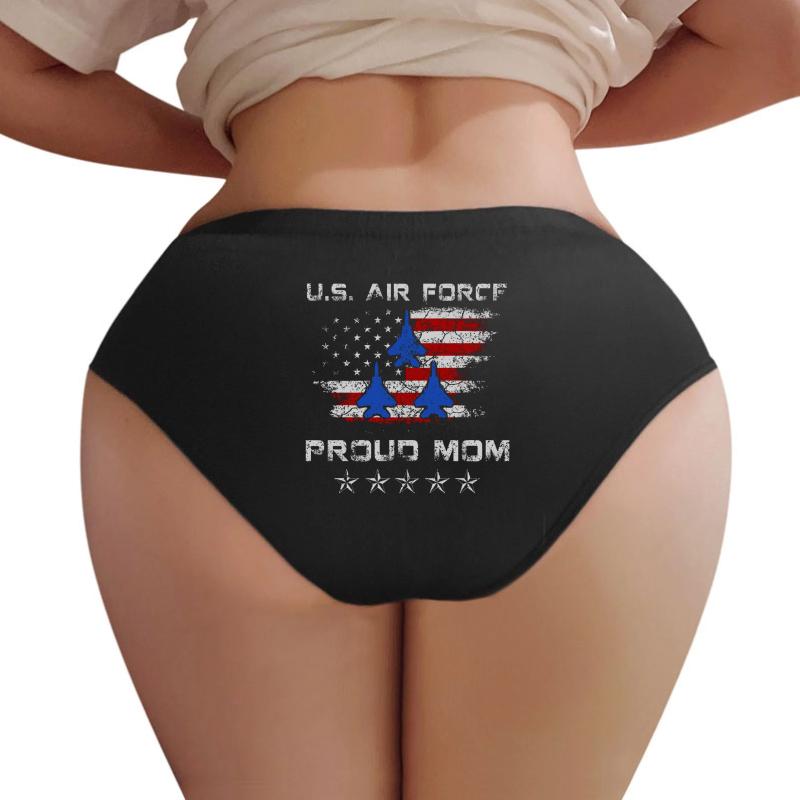 Womens Pride Military Family - Proud Mom Air Force Gifts Women Underwear Panties Women Black