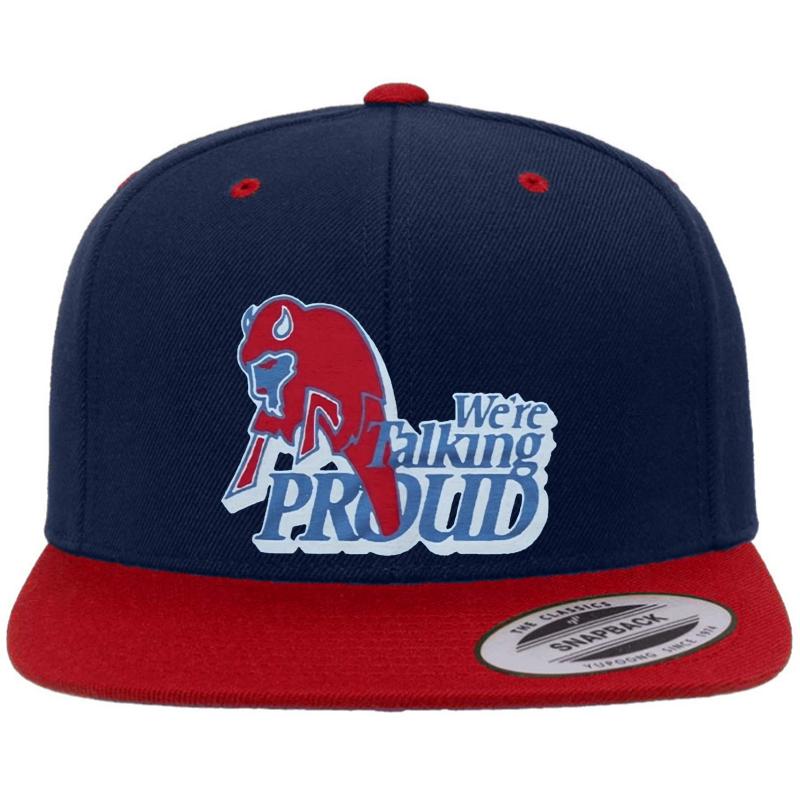 We're Talking Proud For Buffalo Bills Fans Premium Flat Bill Snapback Cap  Navy