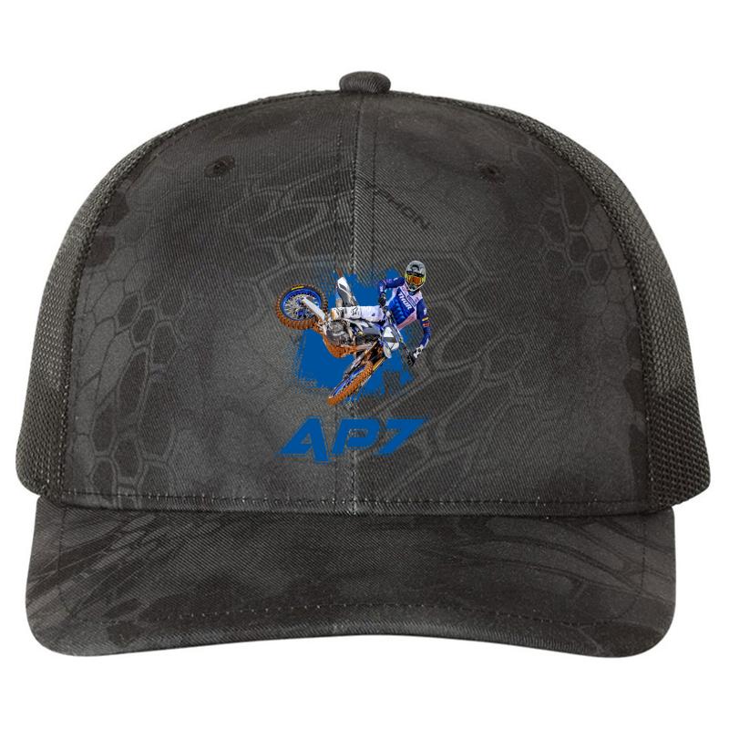 Aaron Ap7 Plessinger Motocross Dirt Bike Champion 7 Gift Design 2021 2022 Richardson Premium Trucker Snapback Cap  Kryptek Typhon Black