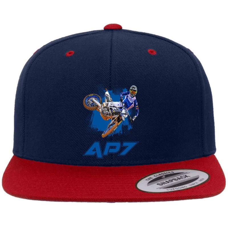 Aaron Ap7 Plessinger Motocross Dirt Bike Champion 7 Gift Design 2021 2022 Premium Flat Bill Snapback Cap  Navy